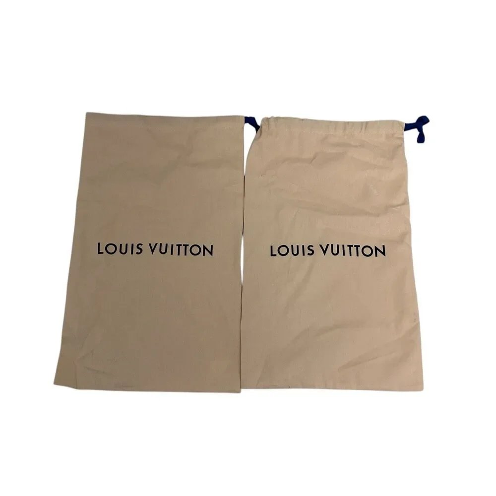 Set of 2 Louis Vuitton Dust Bag for Shoes w/ Blue Draw String Approx 20X12